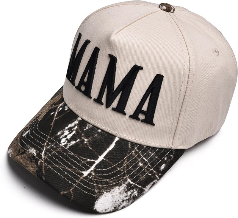 Abdkw Mommin Trucker Hat | Vintage Two-Tone Women's Baseball Cap,with Mommin Embroidery Ponytail Fit,Outdoor and Daily Use - Image 4